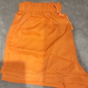New Drawstring Casual Waist Shorts Orange
